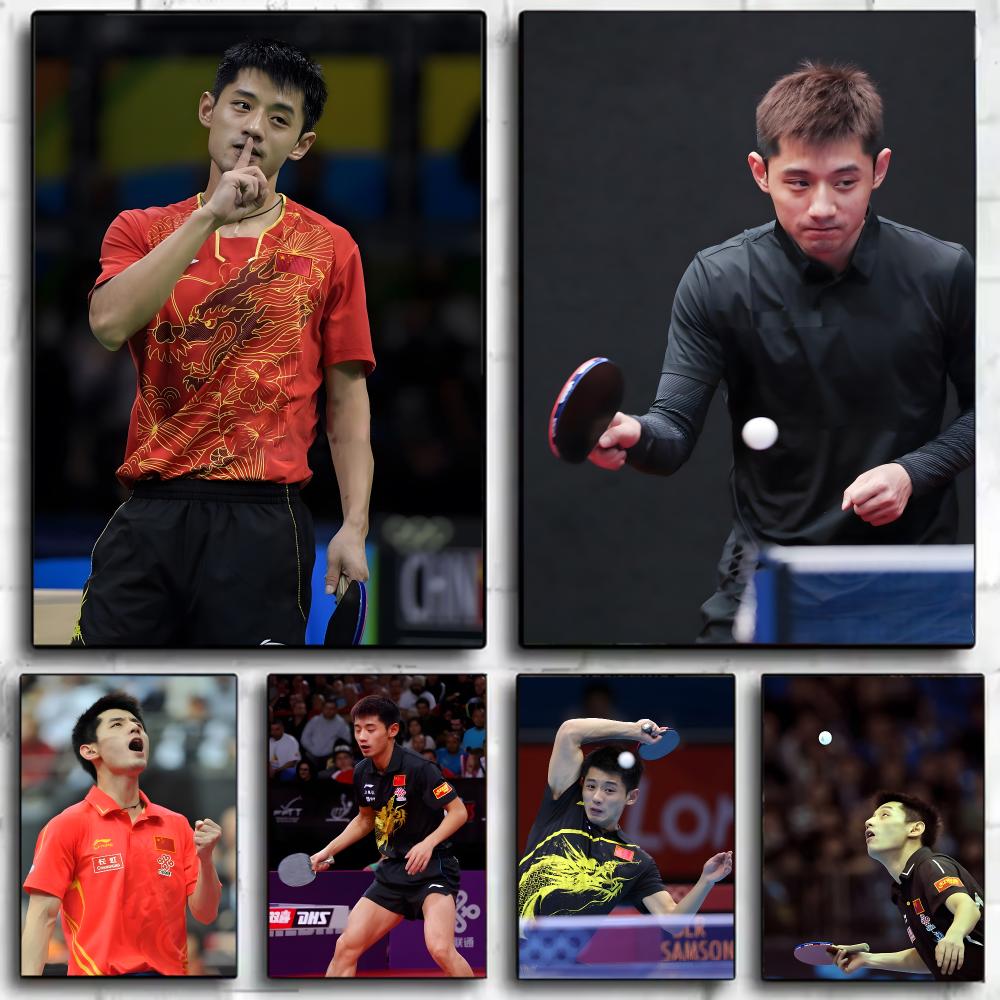 Table Tennis Zhang Jike - Affiche de tennis de table Zhang